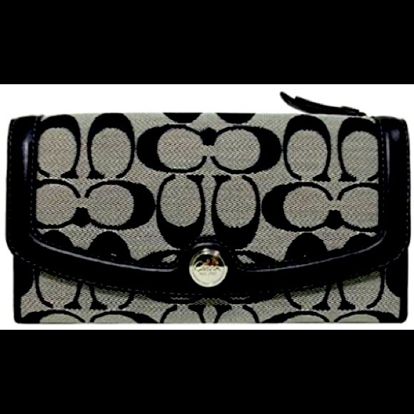 COACH Hampton Slim Envelope Wallet Black/White